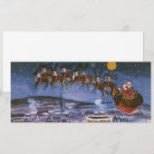 Klassieke Kerstman vliegt met zijn slee (Voorkant / Achterkant)