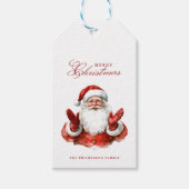 Klassieke Kerstman Vrolijk Kerstfeest Aangepaste n Cadeaulabel (Voorkant)