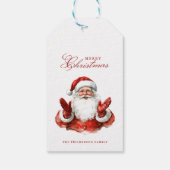 Klassieke Kerstman Vrolijk Kerstfeest Aangepaste n Cadeaulabel (Achterkant)