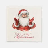 Klassieke Kerstman Vrolijk Kerstfeest Servet (Voorkant)