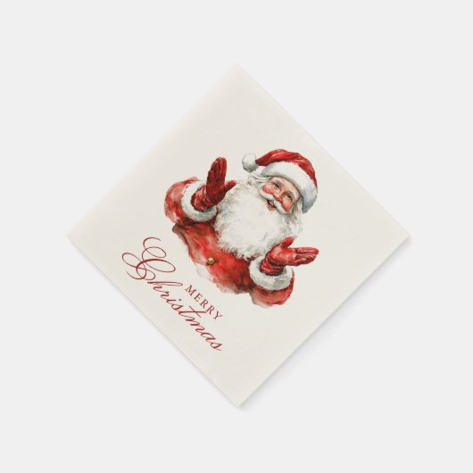 Klassieke Kerstman Vrolijk Kerstfeest Servet (Hoek)