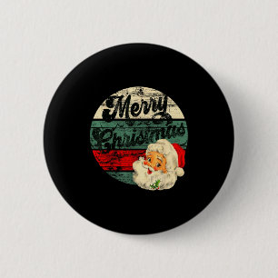 Klassieke Kerstman Vrolijk Kerstmis Gezicht Oude S Ronde Button 5,7 Cm