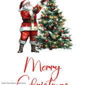 Klassieke Kerstman Waterverf Moderne Kerstkaart Cadeaulabel
