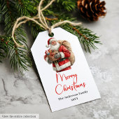 Klassieke Kerstman Waterverf Moderne Kerstkaart Cadeaulabel