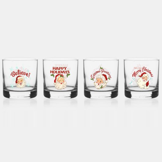 Klassieke Kerstman Whisky Glas (Voorkant)
