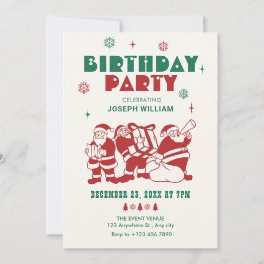 Klassieke Kerstman winterverjaardag Kaart (Voorkant)