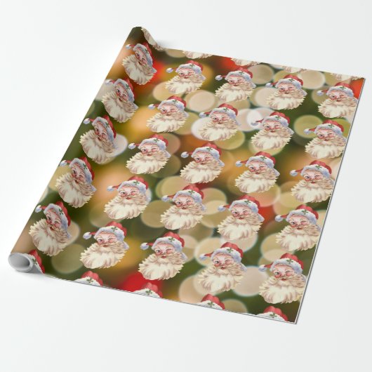 Klassieke kerstmankerwrak cadeaupapier (Uitgerold)