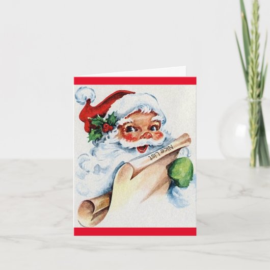 Klassieke Kerstmannen Op De Goede Lijst Kinderen K Feestdagen Kaart (Voorkant)