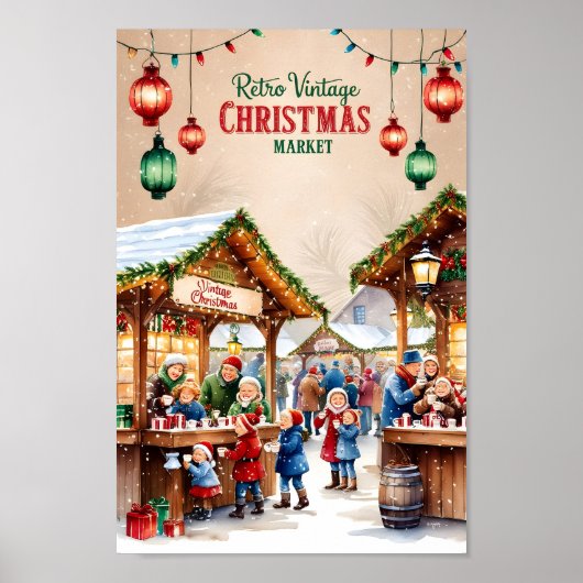 Klassieke kerstmarkt poster (Voorkant)