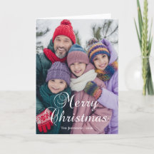 Klassieke Kerstmis Calligrafie Familie Foto
