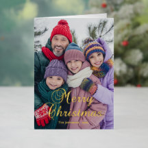 Klassieke Kerstmis Calligrafie Familie Foto