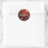 Klassieke Kerstmis Elegantie Ronde Sticker (Tas)
