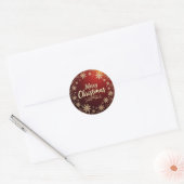 Klassieke Kerstmis Elegantie Ronde Sticker (Envelop)