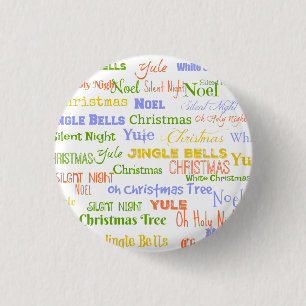 Klassieke kerstmis en Feestdagen Noel Song Titels Ronde Button 3,2 Cm