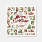 Klassieke Kerstmis familienaam sfeervol Servet (Voorkant)