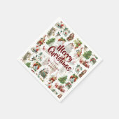 Klassieke Kerstmis familienaam sfeervol Servet (Hoek)