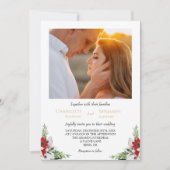 Klassieke Kerstmis Formele Minimale Foto Bruiloft Kaart (Voorkant)