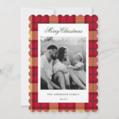 Klassieke Kerstmis gespeeld tweezijdige familiefot Feestdagenkaart (Voorkant)