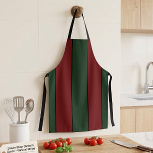 Klassieke Kerstmis Groen En Rood Strepen Schort