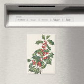 Klassieke Kerstmis Hulst met Rode Bessen Kunst Magneet (Insitu (Vaatwasser))