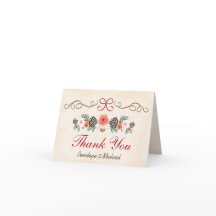 Klassieke Kerstmis Huwelijk Dankjewel met Dennenap