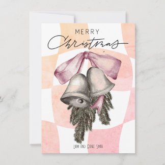 Klassieke Kerstmis Kerstbellen Strikken Kerstmis Feestdagenkaart