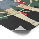 Klassieke Kerstmis Kinderen Rond een Versierde Boo Poster (Hoek)