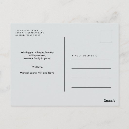 Klassieke kerstmis met twee foto's op maat briefkaart (Achterkant)