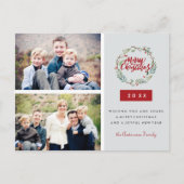 Klassieke kerstmis met twee foto's op maat briefkaart (Voorkant)