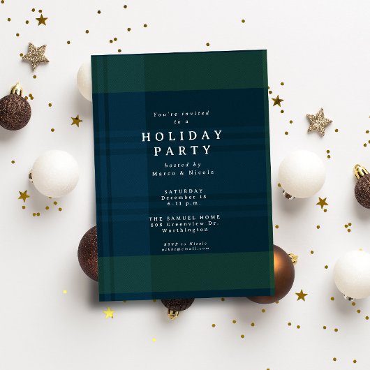 Klassieke Kerstmis plaid eenvoudig vakantie feest Kaart