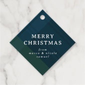 Klassieke Kerstmis plaid eenvoudige marine geperso Bedankjes Labels (Voorkant)