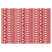 Klassieke Kerstmis Rendier Sneeuwvlokken Rood en W Tafelkleed (Voorkant (Horizontaal))