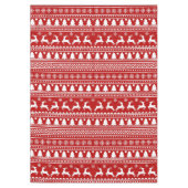 Klassieke Kerstmis Rendier Sneeuwvlokken Rood en W Tafelkleed (Voorkant)