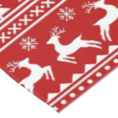 Klassieke Kerstmis Rendier Sneeuwvlokken Rood en W Tafelkleed (Gekanteld)