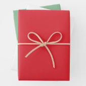 Klassieke Kerstmis Rood Wit Groen Stevige Kleur Ch Inpakpapier Vel (In situ)