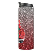 Klassieke Kerstmis Roodwagen Glitter Thermosbeker (Geroteerd rechts)