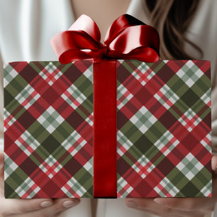 Klassieke Kerstmis Schotland geruite tartan-stijl Cadeaupapier
