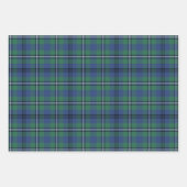 Klassieke Kerstmis Schotse Tartan Pset Trio Inpakpapier Vel (Voorkant 2)