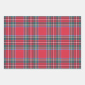 Klassieke Kerstmis Schotse Tartan Pset Trio Inpakpapier Vel (Voorkant)