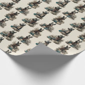 Klassieke Kerstmis Scotties Cadeaupapier (Hoek)