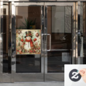 Klassieke Kerstmis Snowman Window Cling Raamsticker (Kantoordeur)