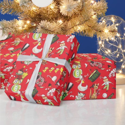 Klassieke Kerstmis Speelgoed Trommel Soldaat Jack  Cadeaupapier (Feestdagen)