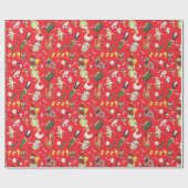 Klassieke Kerstmis Speelgoed Trommel Soldaat Jack  Cadeaupapier (Vlak)