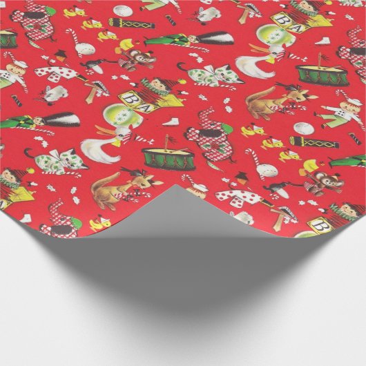 Klassieke Kerstmis Speelgoed Trommel Soldaat Jack Cadeaupapier (Hoek)