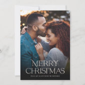 Klassieke Kerstmis Tekst Bloem Achterkant | Foto Feestdagenkaart (Voorkant)