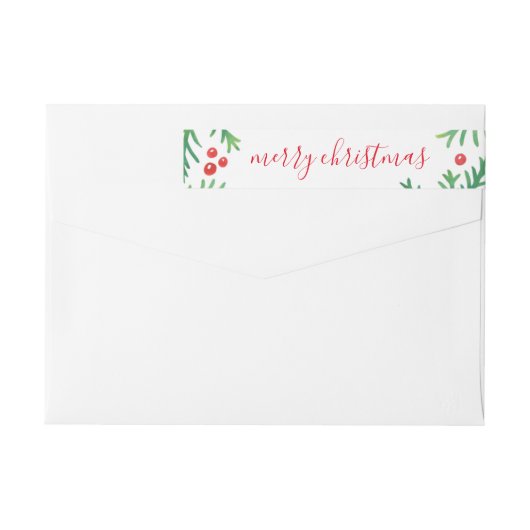 Klassieke kerstomloop rond retouradreslabel (Achterkant)