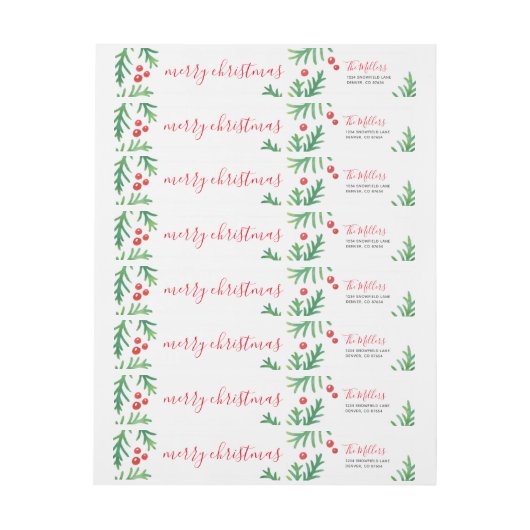 Klassieke kerstomloop rond retouradreslabel (Vel)