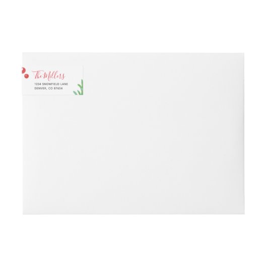 Klassieke kerstomloop rond retouradreslabel (Voorkant)