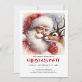 Klassieke Kerstpartij Uitnodiging met Sinterklaas  (Voorkant)
