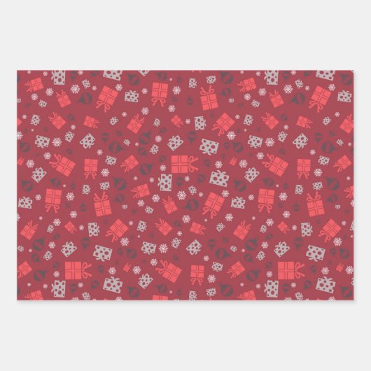 Klassieke kerstpictogrammen inpakpapier vel (Voorkant 3)